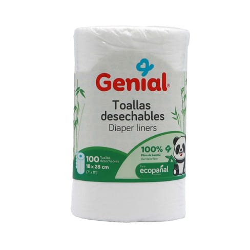 Toallas Desechable de Bambú Para usar con Ecopañal (Cont.100 Unidades)